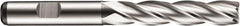 DORMER - 5 Flute Powdered Metal Roughing & Finishing Square End Mill - Uncoated, Weldon Shank, 30° Helix, Centercutting, Extra Long Length - USA Tool & Supply