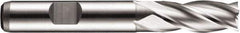 DORMER - 4 Flute Powdered Metal Roughing & Finishing Square End Mill - Uncoated, Weldon Shank, 30° Helix, Centercutting, Regular Length - USA Tool & Supply