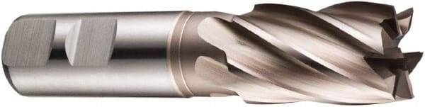 DORMER - 5 Flute Powdered Metal Roughing & Finishing Square End Mill - TiCN Finish, Weldon Shank, 30° Helix, Centercutting, Regular Length - USA Tool & Supply
