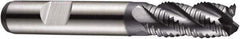 DORMER - 9mm Diam, Coarse Pitch, 19mm LOC, 4 Flute Powdered Metal Roughing Square End Mill - AlCrN Finish, 69mm OAL, 10mm Shank Diam, Single End, Centercutting, 35° Helix - USA Tool & Supply