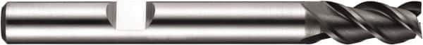 DORMER - 4 Flute Powdered Metal Roughing & Finishing Square End Mill - AlCrN Finish, Weldon Shank, 45° Helix, Centercutting, Regular Length - USA Tool & Supply