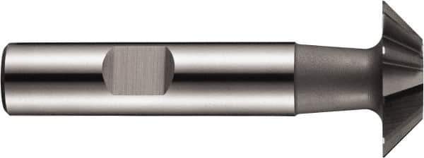 DORMER - 20mm Diam x 5mm Width of Cut, 45° Included Angle, Cobalt Dovetail Cutter - Weldon Flat, Uncoated - USA Tool & Supply