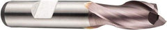 DORMER - 2.5mm Diam, 5mm LOC, 2 Flute Powdered Metal Keyway End Mill - Spiral Flute, TiCN Finish, 6mm Shank Diam, 49mm OAL, 30° Helix, Centercutting - USA Tool & Supply
