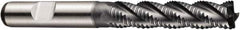 DORMER - 10mm Diam, Coarse Pitch, 45mm LOC, 4 Flute Powdered Metal Roughing Square End Mill - AlCrN Finish, 95mm OAL, 10mm Shank Diam, Single End, Extended Reach, Centercutting, 35° Helix - USA Tool & Supply