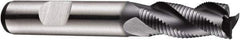 DORMER - 25mm Diam, Fine Pitch, 45mm LOC, 4 Flute Powdered Metal Roughing Square End Mill - AlCrN Finish, 121mm OAL, 25mm Shank Diam, Single End, Extended Reach, Centercutting, 35° Helix - USA Tool & Supply