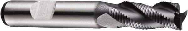 DORMER - 12mm Diam, Fine Pitch, 26mm LOC, 3 Flute Powdered Metal Roughing Square End Mill - AlCrN Finish, 83mm OAL, 12mm Shank Diam, Single End, Extended Reach, Centercutting, 35° Helix - USA Tool & Supply