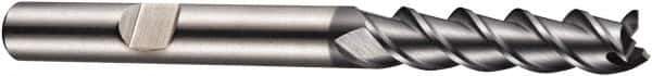 DORMER - 5 Flute Powdered Metal Roughing & Finishing Square End Mill - AlCrN Finish, Weldon Shank, 45° Helix, Centercutting, Extra Long Length - USA Tool & Supply