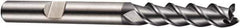 DORMER - 4 Flute Powdered Metal Roughing & Finishing Square End Mill - AlCrN Finish, Weldon Shank, 45° Helix, Centercutting, Extra Long Length - USA Tool & Supply