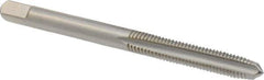 DORMER - M4x0.70 Metric Coarse 6H 3 Flute Bright Finish High Speed Steel Straight Flute Machine Tap - Plug, Right Hand Thread, 53mm OAL, 14mm Thread Length, Oversize - Exact Industrial Supply