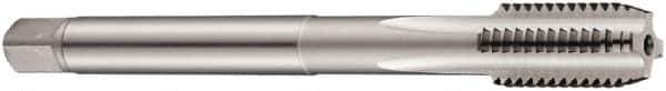 DORMER - 1-1/2 - 6 UNC 2B 4 Flute Bright Finish Cobalt Straight Flute Machine Tap - Bottoming, Right Hand Thread, 200mm OAL, 60mm Thread Length, Oversize - USA Tool & Supply