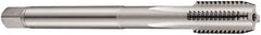 DORMER - 5/16-18 UNC 2B 3 Flute Bright Finish Cobalt Straight Flute Machine Tap - Bottoming, Right Hand Thread, 90mm OAL, 18mm Thread Length, Oversize - Exact Industrial Supply