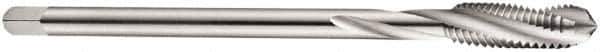 DORMER - M16x2.00 Metric Coarse 3 Flute 6H Bottoming Spiral Flute Tap - Cobalt, Bright Finish, 110mm OAL, Right Hand Flute, Right Hand Thread, Series E258 - USA Tool & Supply