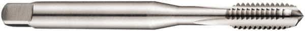 DORMER - M4x0.70 Metric Coarse 6H 3 Flute Bright Finish Cobalt Straight Flute Machine Tap - Bottoming, Left Hand Thread, 63mm OAL, 12mm Thread Length, Oversize - Exact Industrial Supply
