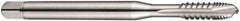 DORMER - M10x1.50 Metric Coarse, 3 Flute, Bright Finish, Cobalt Spiral Point Tap - Plug Chamfer, Right Hand Thread, 100mm OAL, 20mm Thread Length, 10mm Shank Diam, 6H Class of Fit, Series E216 - Exact Industrial Supply