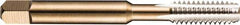 DORMER - 1/4-20 UNC 2B/3B 4 Flute Bright Finish High Speed Steel Straight Flute Standard Hand Tap - Bottoming, Right Hand Thread, 2-1/2" OAL, 0.65" Thread Length, H3 Limit, Oversize - USA Tool & Supply