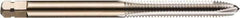 DORMER - 1/4-28 UNF, 2 Flute, Bright Finish, Powdered Metal Spiral Point Tap - Plug Chamfer, Right Hand Thread, 2-1/2" OAL, 0.5075" Thread Length, 0.255" Shank Diam, 3B Class of Fit, Series E035 - Exact Industrial Supply