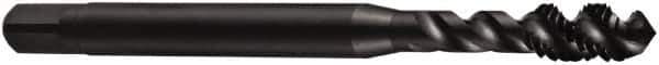 DORMER - 7/16-20 UNF 3 Flute 2B Bottoming Spiral Flute Tap - Cobalt, Oxide Finish, 85mm OAL, Right Hand Flute, Right Hand Thread, Series E033 - USA Tool & Supply