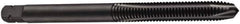 DORMER - 7/16-20 UNF, 3 Flute, Oxide Finish, Cobalt Spiral Point Tap - Plug Chamfer, Right Hand Thread, 85mm OAL, 19mm Thread Length, 8mm Shank Diam, 2B Class of Fit, Series E031 - Exact Industrial Supply