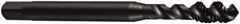 DORMER - 5/8-11 UNC 4 Flute 2B Bottoming Spiral Flute Tap - Cobalt, Oxide Finish, 102mm OAL, Right Hand Flute, Right Hand Thread, Series E023 - USA Tool & Supply