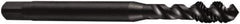DORMER - M10x1.50 Metric Coarse 3 Flute 6H Bottoming Spiral Flute Tap - Cobalt, Oxide Finish, 80mm OAL, Right Hand Flute, Right Hand Thread, Series E003 - Exact Industrial Supply
