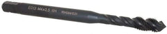 DORMER - M4x0.50 Metric Fine 3 Flute 6H Bottoming Spiral Flute Tap - Cobalt, Oxide Finish, 53mm OAL, Right Hand Flute, Right Hand Thread, Series E013 - USA Tool & Supply