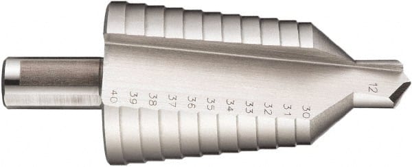 DORMER - 10 Hole Sizes, 30 to 40mm Hole Diam High Speed Steel Step Drill Bit - USA Tool & Supply
