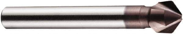 DORMER - 5mm Shank Diam, 3 Flute 100° High Speed Steel Countersink - TiAlN Finish, 44mm OAL, Single End, Straight Shank, Right Hand Cut - USA Tool & Supply