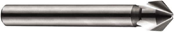 DORMER - 6mm Shank Diam, 3 Flute 90° High Speed Steel Countersink - Bright Finish, 50mm OAL, Single End, Straight Shank, Right Hand Cut - USA Tool & Supply