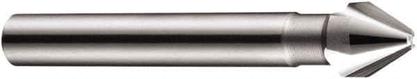 DORMER - 5mm Shank Diam, 3 Flute 60° High Speed Steel Countersink - Bright Finish, 45mm OAL, Single End, Straight Shank, Right Hand Cut - USA Tool & Supply