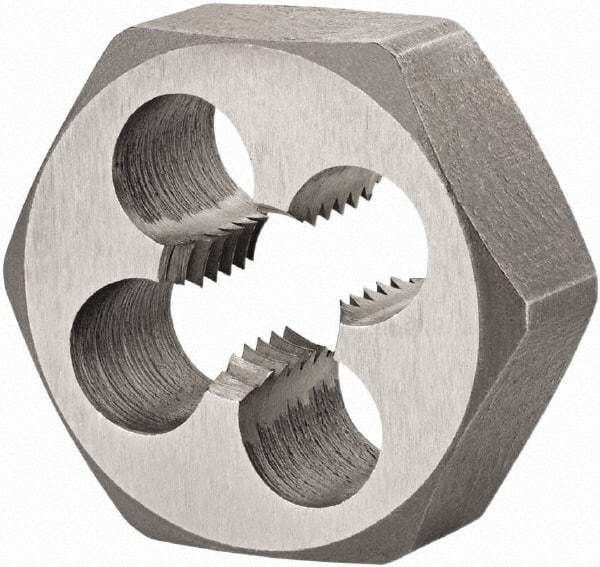 DORMER - M8x0.75 Metric Fine Thread, Right Hand Thread, Hex Rethreading Die - High Speed Steel, 5/16" Thick, Series F312 - Exact Industrial Supply