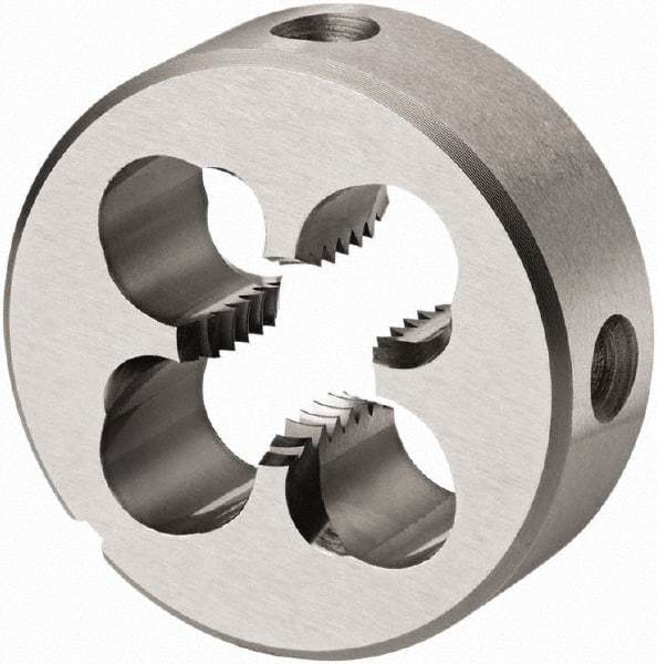 DORMER - 3/8-16 UNC Thread, High Speed Steel Round Die - 11mm Thick, Right Hand Thread, Series F120 - Exact Industrial Supply