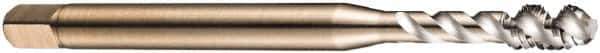 DORMER - 1/2-20 UNF 3 Flute 2B Bottoming Spiral Flute Tap - Cobalt, Bright Finish, 110mm OAL, Right Hand Flute, Right Hand Thread, Series EX30 - USA Tool & Supply