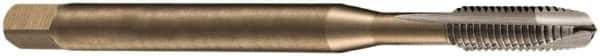 DORMER - #10-32 UNF, 3 Flute, Bright Finish, Cobalt Spiral Point Tap - Bottoming Chamfer, Right Hand Thread, 70mm OAL, 13mm Thread Length, 6mm Shank Diam, 2B Class of Fit, Series EP30 - Exact Industrial Supply