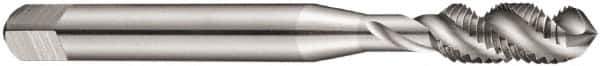 DORMER - M6x1.00 EGM, 3 Flute, 40° Helix, Bottoming Chamfer, Bright Finish, High Speed Steel Spiral Flute STI Tap - Right Hand Flute, 2.8368" OAL, 0.3152" Shank Diam, 0.6304" Thread Length, 6H Class of Fit, Series E621 - Exact Industrial Supply