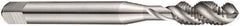 DORMER - M3x0.50 EGM, 3 Flute, 40° Helix, Bottoming Chamfer, Bright Finish, High Speed Steel Spiral Flute STI Tap - Right Hand Flute, 2.0882" OAL, 0.1576" Shank Diam, 0.5516" Thread Length, 6H Class of Fit, Series E621 - Exact Industrial Supply