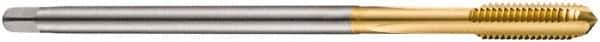 DORMER - M6x1.00 Metric Coarse 6H 3 Flute TiN Finish Cobalt Straight Flute Machine Tap - Bottoming, Right Hand Thread, 89mm OAL, 14mm Thread Length, Oversize - Exact Industrial Supply