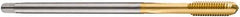 DORMER - M12x1.75 Metric Coarse 6H 3 Flute TiN Finish Cobalt Straight Flute Machine Tap - Bottoming, Right Hand Thread, 119mm OAL, 23mm Thread Length, Oversize - USA Tool & Supply