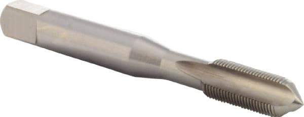 DORMER - 3/8-32 UN 2B 3 Flute Bright Finish High Speed Steel Straight Flute Machine Tap - Bottoming, Right Hand Thread, 80mm OAL, 18mm Thread Length, Oversize - Exact Industrial Supply