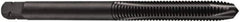 DORMER - BA8x0.43 BA, 3 Flute, Oxide Finish, High Speed Steel Spiral Point Tap - Plug Chamfer, Right Hand Thread, 44.5mm OAL, 9.5mm Thread Length, 2.8mm Shank Diam, Series E545 - Exact Industrial Supply