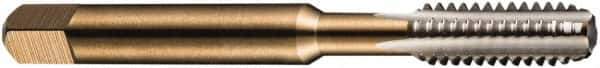 DORMER - BA5x0.59 BA 3 Flute Bright Finish High Speed Steel Straight Flute Machine Tap - Bottoming, Right Hand Thread, 48mm OAL, 14.5mm Thread Length, Oversize - Exact Industrial Supply