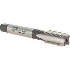 DORMER - 9/16-16 BSF 4 Flute Bright Finish High Speed Steel Straight Flute Machine Tap - Bottoming, Right Hand Thread, 95mm OAL, 25mm Thread Length, Oversize - Exact Industrial Supply