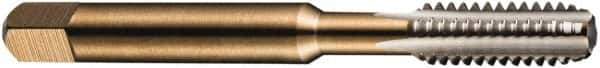 DORMER - #0-80 UNF 2B 2 Flute Bright Finish High Speed Steel Straight Flute Machine Tap - Taper, Right Hand Thread, 41mm OAL, 7mm Thread Length, Oversize - USA Tool & Supply