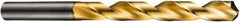 DORMER - 9.9mm 130° Solid Carbide Jobber Drill - TiN Finish, Right Hand Cut, Spiral Flute, Straight Shank, 133mm OAL, CDX Point - USA Tool & Supply