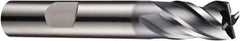 DORMER - 4 Flute Solid Carbide Roughing & Finishing Square End Mill - AlCrN Finish, Weldon Shank, 35° Helix, Centercutting, Stub Length - USA Tool & Supply