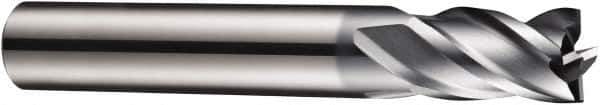DORMER - 4 Flute Solid Carbide Roughing & Finishing Square End Mill - AlCrN Finish, Straight Shank, 35° Helix, Centercutting, Stub Length - USA Tool & Supply