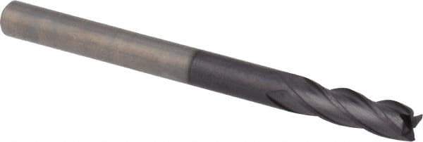 DORMER - 4 Flute Solid Carbide Roughing & Finishing Square End Mill - TiAlN Finish, Weldon Shank, 30° Helix, Centercutting, Regular Length - USA Tool & Supply