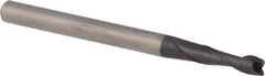 DORMER - 2.5mm, 9mm LOC, 3mm Shank Diam, 38mm OAL, 2 Flute, Solid Carbide Square End Mill - Single End, TiAlN Finish, Spiral Flute, 30° Helix, Centercutting, Right Hand Cut, Right Hand Flute, Series S922 - USA Tool & Supply