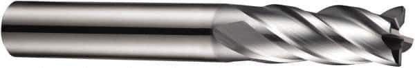 DORMER - 4 Flute Solid Carbide Roughing & Finishing Square End Mill - AlCrN Finish, Straight Shank, 35° Helix, Centercutting, Stub Length - USA Tool & Supply