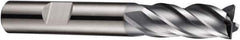 DORMER - 4 Flute Solid Carbide Roughing & Finishing Square End Mill - AlCrN Finish, Weldon Shank, 35° Helix, Centercutting, Stub Length - USA Tool & Supply