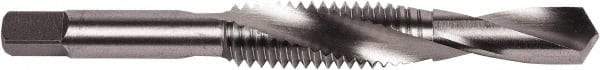 Union Butterfield - 5/16-18 UNC, 2-59/64" OAL, 0.266" Drill Diam x 49/64" Drill Length, Combination Drill & Tap - 2 Flutes, 15/16" Thread Length, Bright Finish, 2B - Exact Industrial Supply
